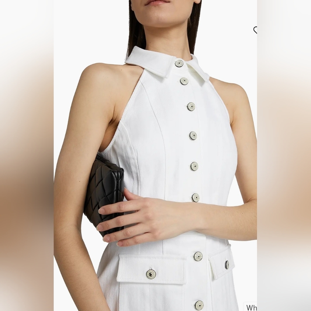 Cinq à Sept White Button-Front Mini Dress